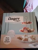 Nieuw in doos, glazen 3laags etagere, Huis en Inrichting, Ophalen of Verzenden