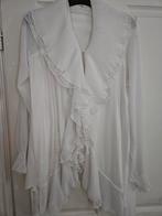 Mooie wit voile met ruches blouse vest maat M, Ophalen of Verzenden, Zo goed als nieuw