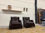 2 Natuzzi Amadeus fauteuils bruin leer Design stoel, Natuzzi, Nieuw, Ophalen of Verzenden, Leer