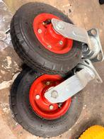 Set van 2 luchtbanden met draaibare wielen, Ophalen of Verzenden
