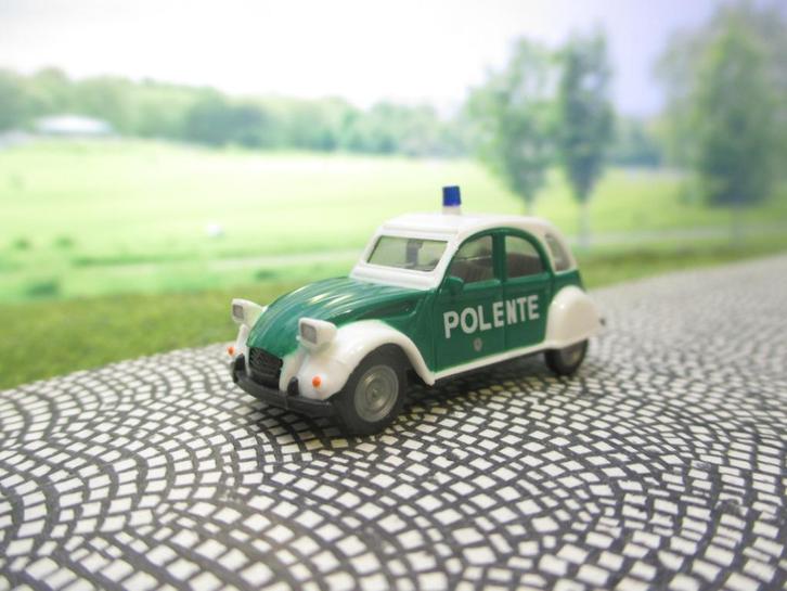 Citroën 2CV - Herpa POLENTE POLIZEI Politie Lelijk Eendje, Hobby en Vrije tijd, Modelauto's | 1:87, Zo goed als nieuw, Auto, Herpa