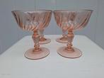 4 vintage roze luminarc France Rosaline glas roze champagne, Ophalen of Verzenden, Zo goed als nieuw, Overige typen