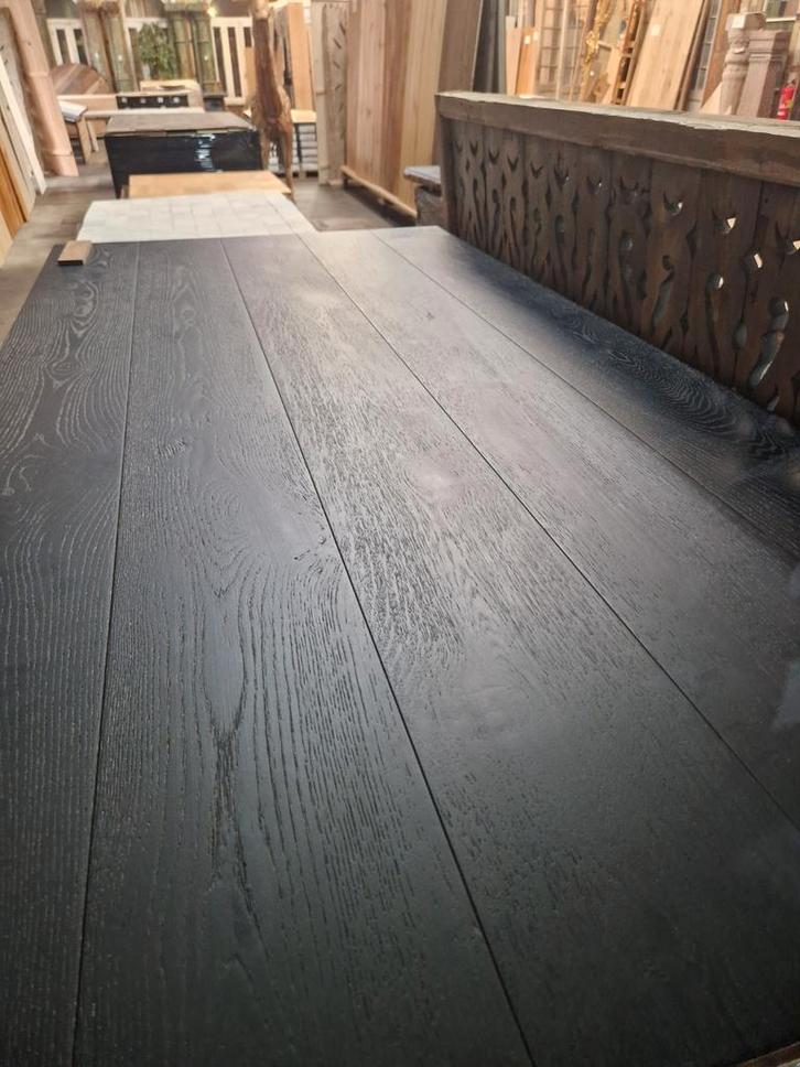 ECHT EIKEN VLOER ZWART GEBORSTELD EN GELAKT TOPKWALITEIT!!, Huis en Inrichting, Stoffering | Vloerbedekking, Nieuw, Parket, Zwart