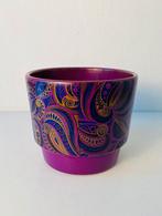 Adco paars keramiek Paisley bloempot , jaren 70, Gebruikt, Rond, Binnen, Adco