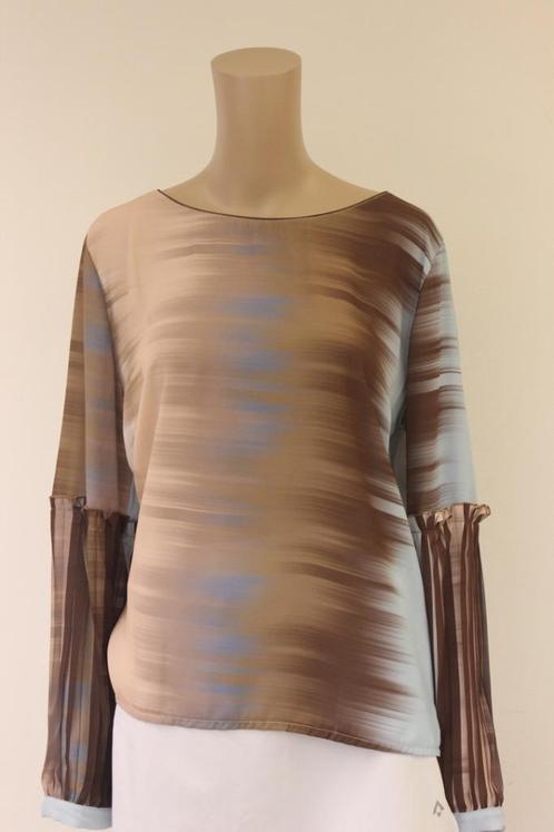NIEUW 20to blauw/bruine top maat XL, Kleding | Dames, Tops, Zo goed als nieuw, Maat 46/48 (XL) of groter, Overige kleuren, Lange mouw