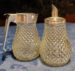 Vintage melk- en suikerdispenser diamantpuntpatroon, Huis en Inrichting, Keuken | Servies, Overige typen, Ophalen of Verzenden