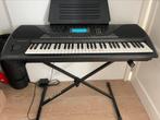 Piano keyboard met standaard en bladmuziek houder, Casio, 61 toetsen, Aanslaggevoelig, Gebruikt