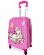 Reiskoffer handbagage kindertrolley Roze Kat en poes print