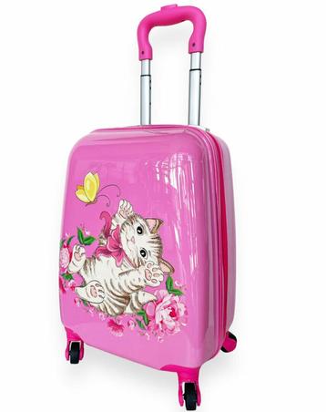 Reiskoffer handbagage kindertrolley Roze Kat en poes print beschikbaar voor biedingen