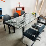 Cassina - LC 6 eettafel - zwart - kristalglas blad, Ophalen, 50 tot 100 cm, Nieuw, Vijf personen of meer