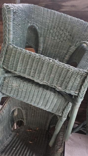 6 Rieten Stoelen - Tuin/Terras beschikbaar voor biedingen