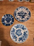 Drie Delftse borden uit de 18e eeuw, Ophalen of Verzenden