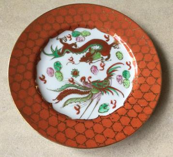 Chinees bord decor draak en Phoenix met goudaccenten  beschikbaar voor biedingen
