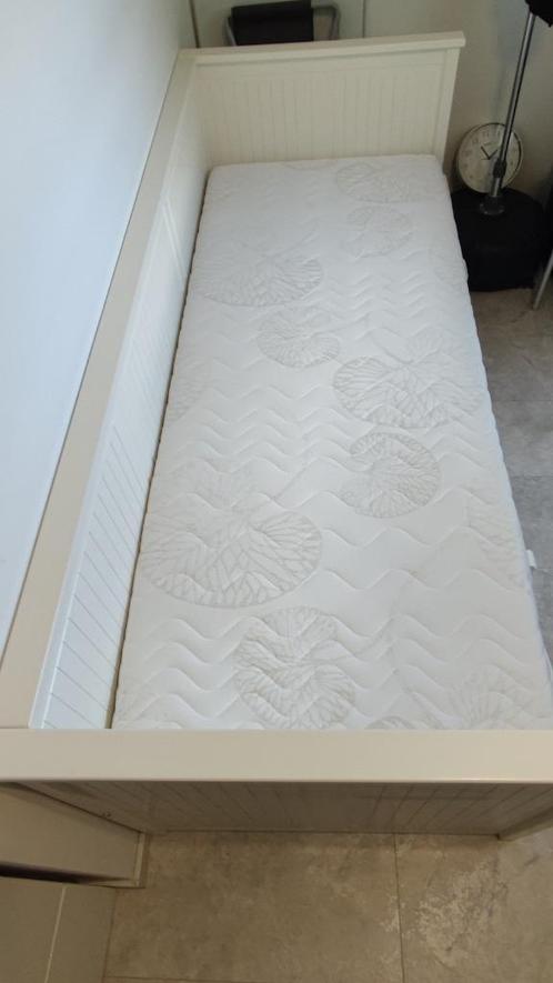 HEMNES Bedbank met 3 lades, 80x200 cm + matras, Huis en Inrichting, Slaapkamer | Bedden, Zo goed als nieuw, Twijfelaar, 160 cm