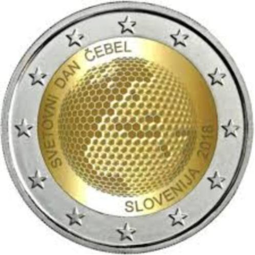 2 Euro Slovenie 2018 - Wereld Bijendag - UNC, Postzegels en Munten, Munten | Europa | Euromunten, Losse munt, 2 euro, Slovenië