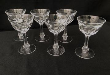 Moser-   6 Kristallen glazen - Dame Hamilton - Gesigneerd. beschikbaar voor biedingen