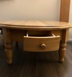 Ronde massief blank eiken salontafel, Ophalen, Gebruikt, 100 tot 150 cm, Rond