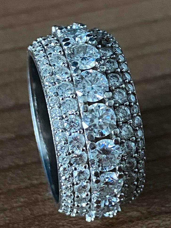VVS Moissanite Ring (GRA gecertificeerd), Sieraden, Tassen en Uiterlijk, Ringen, Gebruikt, Dame of Heer, 19 tot 20, Zilver, Zilver