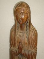 OLV Maria antiek groot beeld 1800's gebeiteld hout 63 cm, Antiek en Kunst, Ophalen of Verzenden