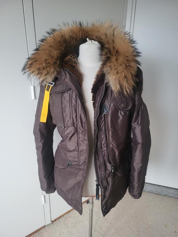 Parajumpers damesjas maat M met bontkraag (echt bont), Kleding | Dames, Jassen | Winter, Gedragen, Maat 38/40 (M), Bruin, Ophalen of Verzenden