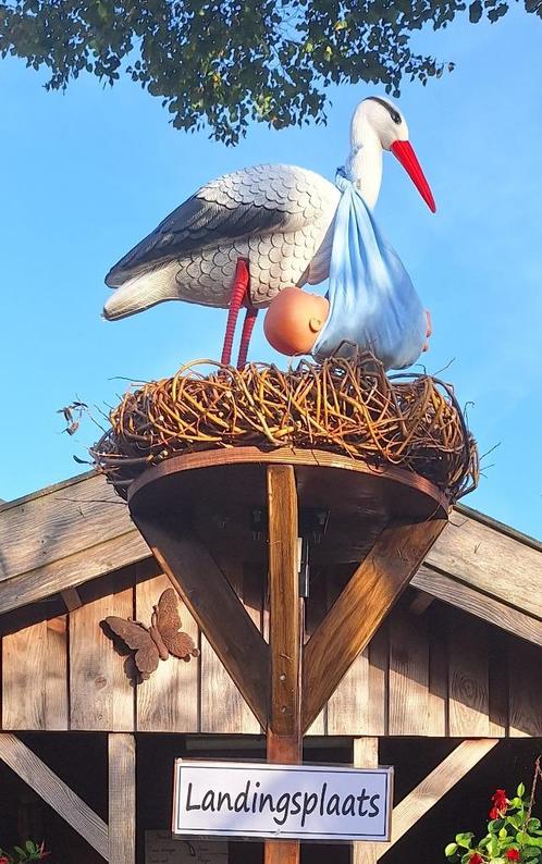 Ooievaarsnest (wilgentenen), Kinderen en Baby's, Kraamcadeaus en Geboorteborden, Gebruikt, Geboortebord, Ophalen