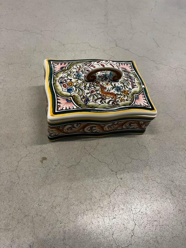 Handbeschilderd Coimbra Doosje, Antiek en Kunst, Antiek | Keramiek en Aardewerk, Ophalen