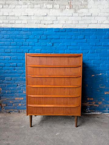 Vintage Deense ladenkast- teak jaren 60  beschikbaar voor biedingen