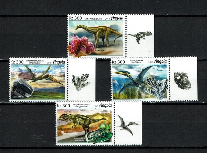angola 2018 pf serie dinosaurussen prehistorie, Postzegels en Munten, Postzegels | Thematische zegels, Postfris, Dier of Natuur