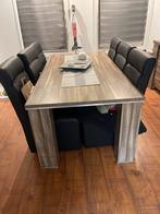 Eettafelset met stoelen en kast - Gebruikt, Ophalen, Kunststof, Gebruikt, 100 tot 150 cm