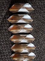 Servetringen handgemaakt Verzilverd 6x unicum., Antiek en Kunst, Antiek | Bestek, Ophalen of Verzenden