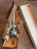 Prachtige oude piek met 4 klokjes en tinsel, Ophalen of Verzenden, Zo goed als nieuw