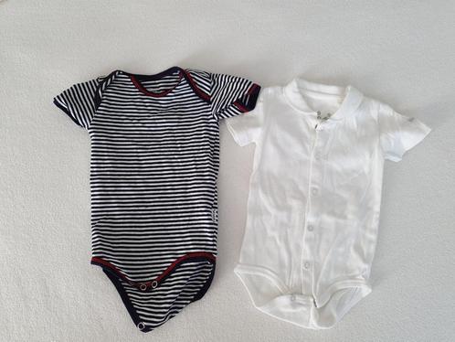 2x Claesen's romper mt 62 blauw/wit en wit met kraagje, Kinderen en Baby's, Babykleding | Maat 62, Zo goed als nieuw, Jongetje of Meisje