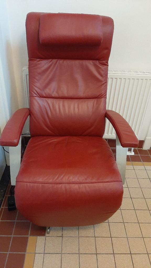 Prominent Sta-op stoel, Huis en Inrichting, Stoelen, Zo goed als nieuw, Eén, Leer, Rood, Ophalen