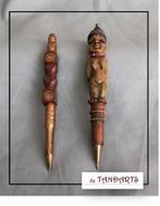 Lot van twee Peruaans houten pennen, Verzamelen, Pennenverzamelingen, Overige merken, Gebruikt, Ophalen of Verzenden