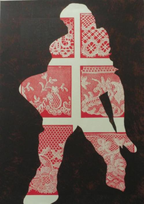 Albertus G (Ad) Gerritsen (1940) Zeefdruk" Figuur " Ges Gen, Antiek en Kunst, Kunst | Litho's en Zeefdrukken, Ophalen of Verzenden