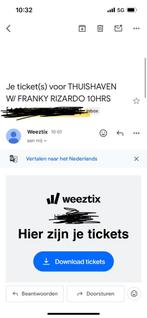 Ticket Franky Rizardo thuishaven 10 hrs, Tickets en Kaartjes, Eén persoon