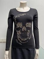 Philipp Plein Couture longsleeve met applicatie zwart maat S, Zwart, Ophalen of Verzenden, Zo goed als nieuw, Maat 36 (S)