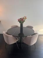 Zwarte marmeren tafel, Huis en Inrichting, Tafels | Eettafels, Ophalen, Gebruikt, Rond, 100 tot 150 cm