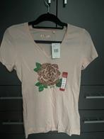 Guess t-shirt korte mouwen roos glitter, Ophalen of Verzenden, Nieuw, Maat 36 (S), Korte mouw