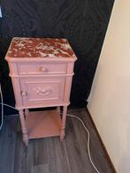 Nachtkastje marmer brocante, Huis en Inrichting, Slaapkamer | Nachtkastjes, Ophalen of Verzenden, Zo goed als nieuw, Minder dan 45 cm