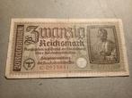 Wehrmacht betaal biljet 20 reichsmark, Verzamelen, Militaria | Tweede Wereldoorlog, Ophalen of Verzenden, Duitsland