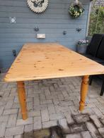 Eettafel (grenen) uit/in schuifbaar., 200 cm of meer, 50 tot 100 cm, Grenenhout, Gebruikt