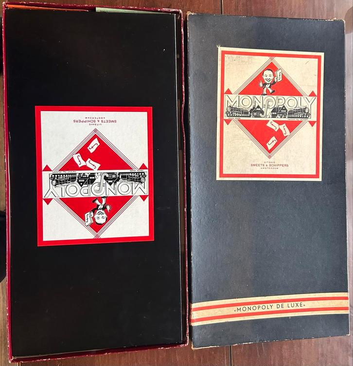 Vintage Monopoly Jaren '50 met Plastic Lopers, Hobby en Vrije tijd, Gezelschapsspellen | Bordspellen, Gebruikt, Drie of vier spelers