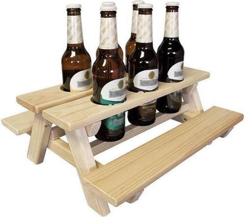 Bierfleshouder, Tuin en Terras, Picknicktafels, Nieuw, Rechthoekig, Hout, Ophalen of Verzenden