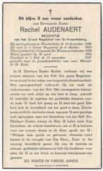 begijntje Rachel Audenaert 1886 Wachtebeke + 1957 in 't Hof, Verzenden, Bidprentje