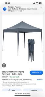 Easy Up Partytent 3x3m - Grijs - Nieuw in doos, Ophalen, Opvouwbaar, Partytent, Minder dan 4 meter