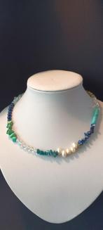 Ketting met verschillende soorten edelstenen, Sieraden, Tassen en Uiterlijk, Edelstenen, Ophalen of Verzenden, Zo goed als nieuw