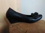 Zgan zwarte leren sleehak pump Hispanitas mt 38  NP € 139,95, Pumps, Zwart, Hispanitas, Ophalen of Verzenden