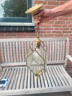 koperen hanglamp met geslepen glas, Antiek en Kunst, Ophalen