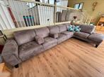 Taupe loungebank 410*230 Eetkamertafel 200*100 met 6 stoelen, Ophalen, Zo goed als nieuw